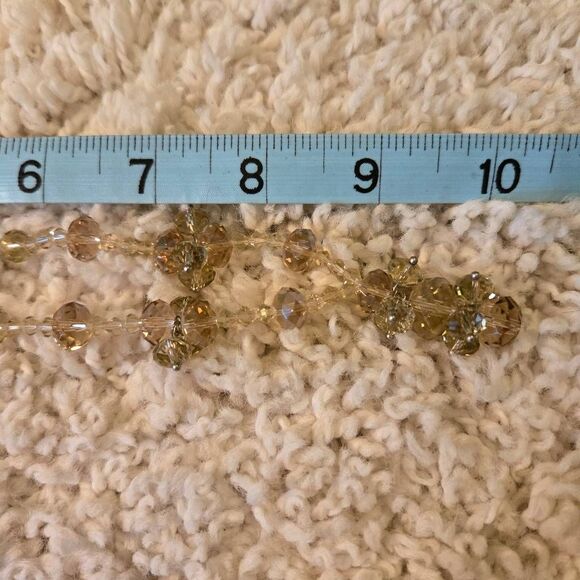 NWOT Faceted Glass Bead Smokey Topaz Necklace - Picture 5 of 8